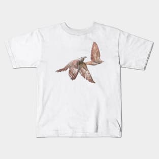 Cuckoo Birds in Flight Illustration Kids T-Shirt
